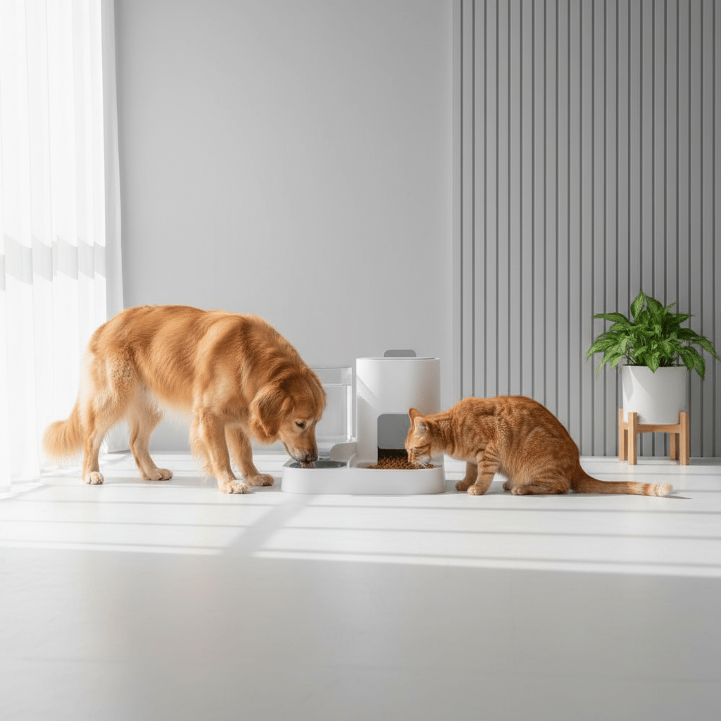 Auto Food & Water Dispenser (800ml water dispenser and 1600ml Feeder) - Pawsome Planet