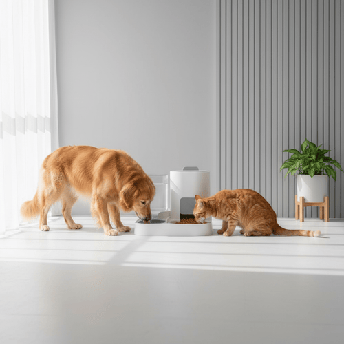 Auto Food & Water Dispenser (800ml water dispenser and 1600ml Feeder) - Pawsome Planet
