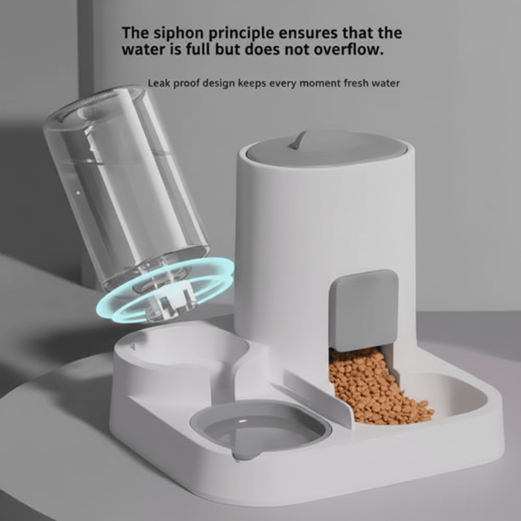 Auto Food & Water Dispenser (800ml water dispenser and 1600ml Feeder) - Pawsome Planet