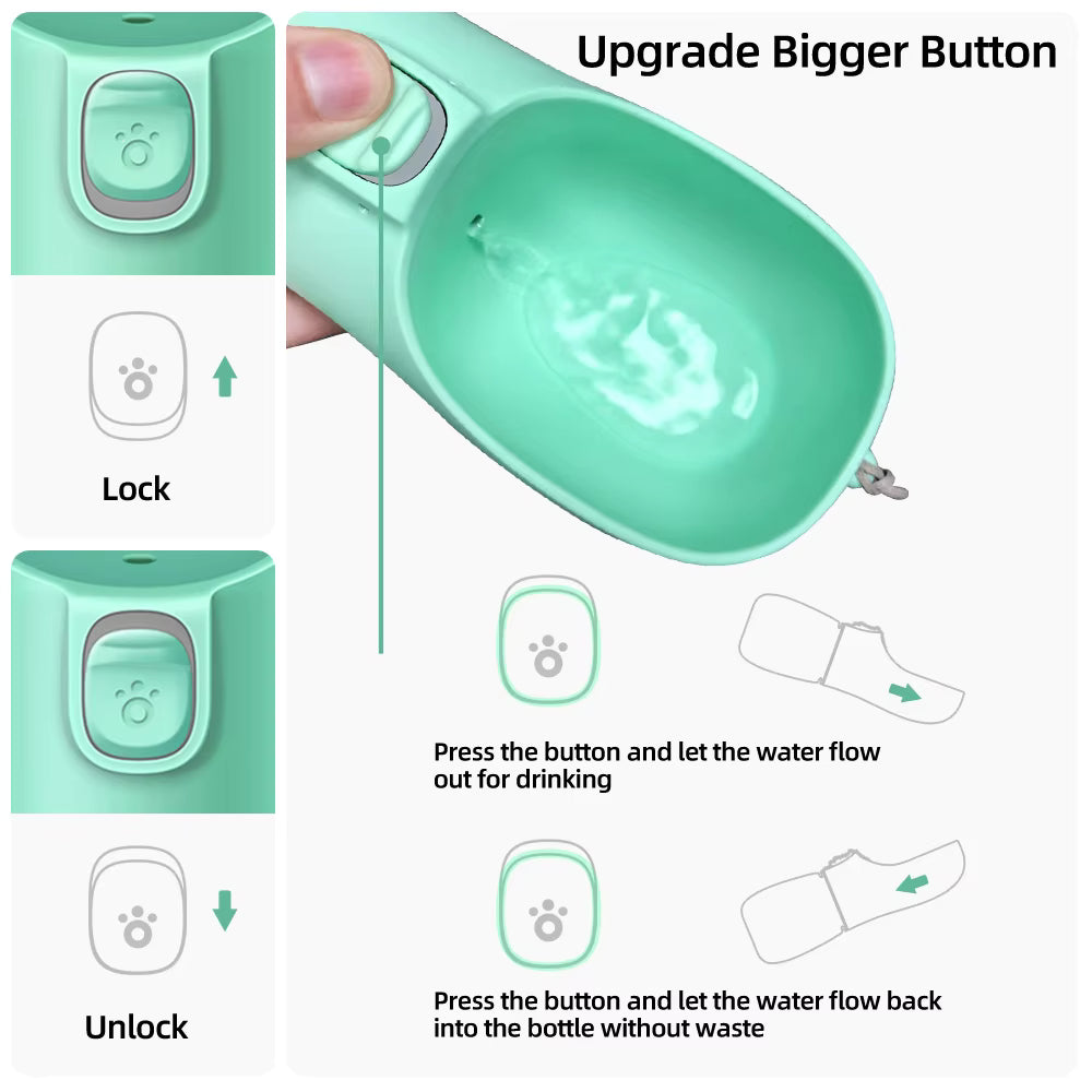 Portable Dog Water Bottle Australia - Travel Hydration - Pawsome Planet